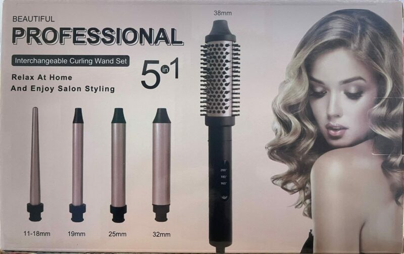 Ensemble de brosses à cheveux thermiques 5 en 1 avec accessoires de coiffure interchangeables