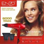 ENZO EN‑8860R – Sèche‑Cheveux Pro 6000 W Ultra‑Puissant rouge