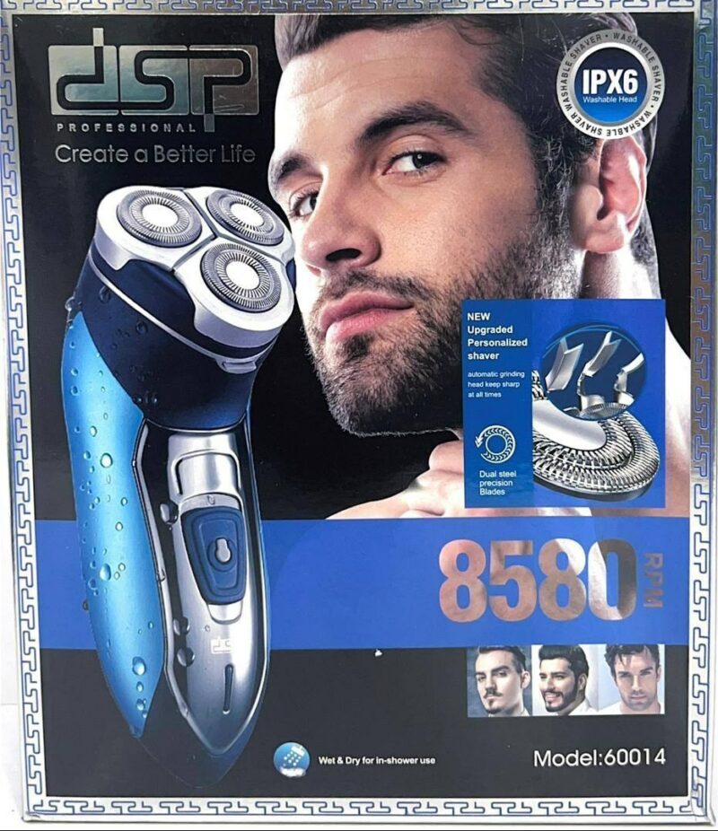 DSP 60014 Rasoir électrique DSP pour hommes Rasoir étanche multifonction 3 lames