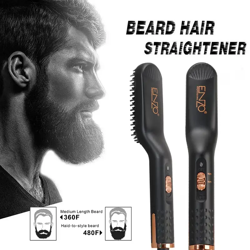 ENZO EN-4007 – Brosse Lissante Électrique pour Barbe & Cheveux