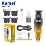 KEMEI KM-1742 – Tondeuse Sans Fil Pro, 120 min Autonomie & Écran LED 5W