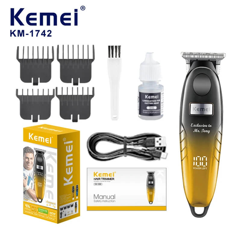 KEMEI KM-1742 – Tondeuse Sans Fil Pro, 120 min Autonomie & Écran LED 5W KEMEI KM-1742 – Tondeuse Sans Fil Pro, 120 min Autonomie & Écran LED 5W
