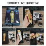 Kemei km-1986 -Tondeuse à cheveux professionnelle pour hommes, rasoir électrique sans fil, avec écran LCD, USB