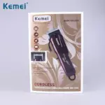 Kemei KM-2600 – Tondeuse Professionnelle Sans Fil 9 W, 120 min d’Autonomie