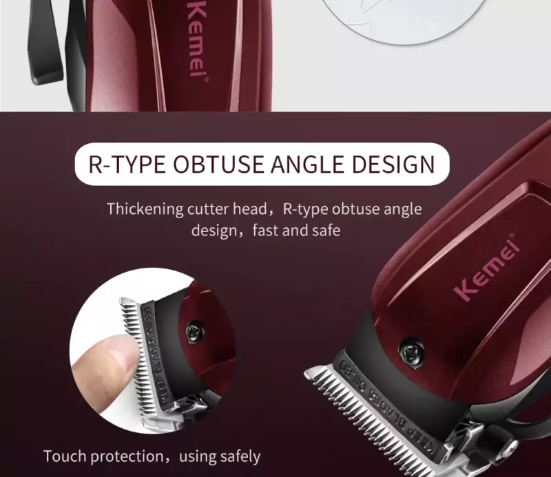 Kemei KM-2600 – Tondeuse Professionnelle Sans Fil 9 W, 120 min d’Autonomie