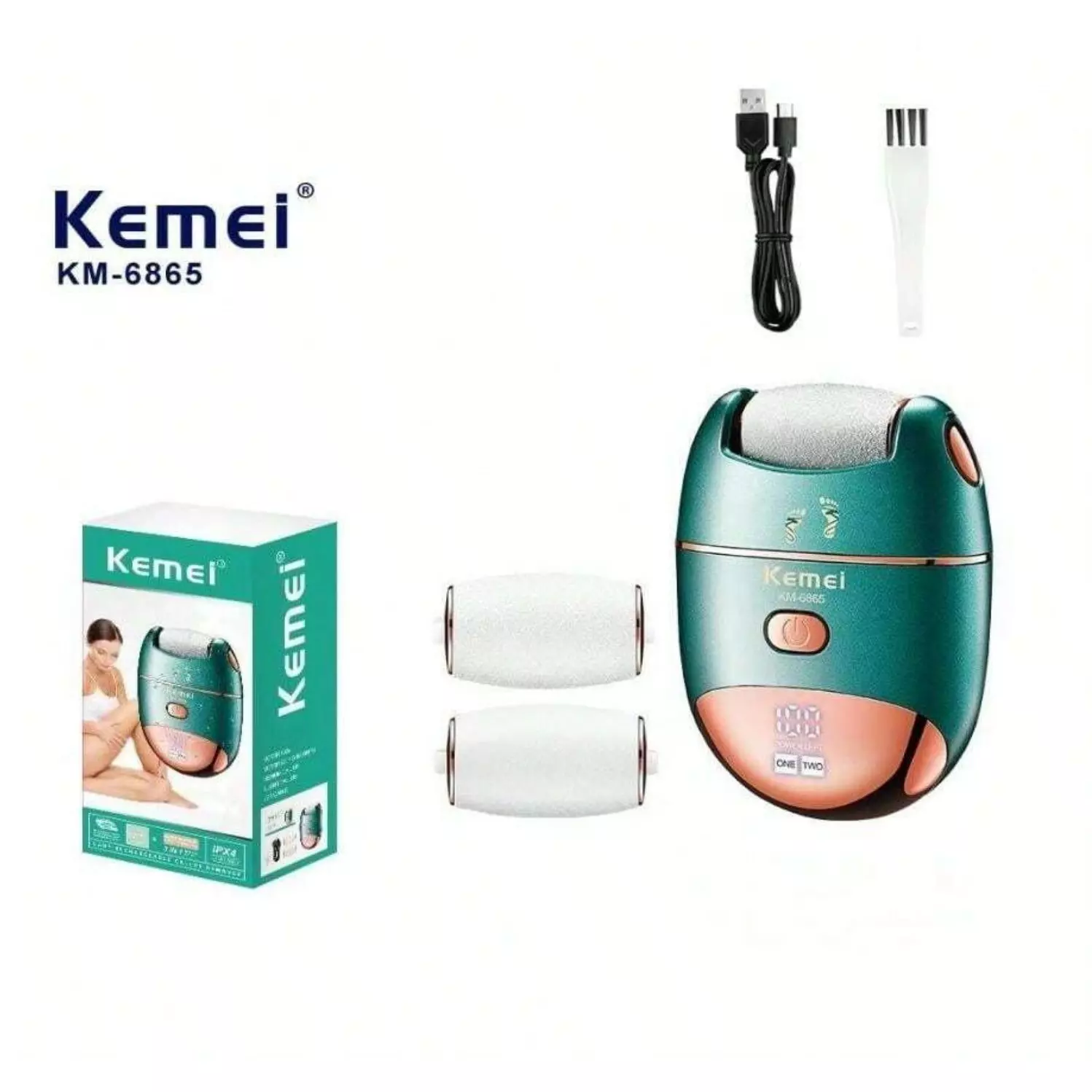 KEMEI KM-6865 – Exfoliant Électrique pour Pieds, 2 Vitesses, Étanche KEMEI KM-6865 – Exfoliant Électrique pour Pieds, 2 Vitesses, Étanche