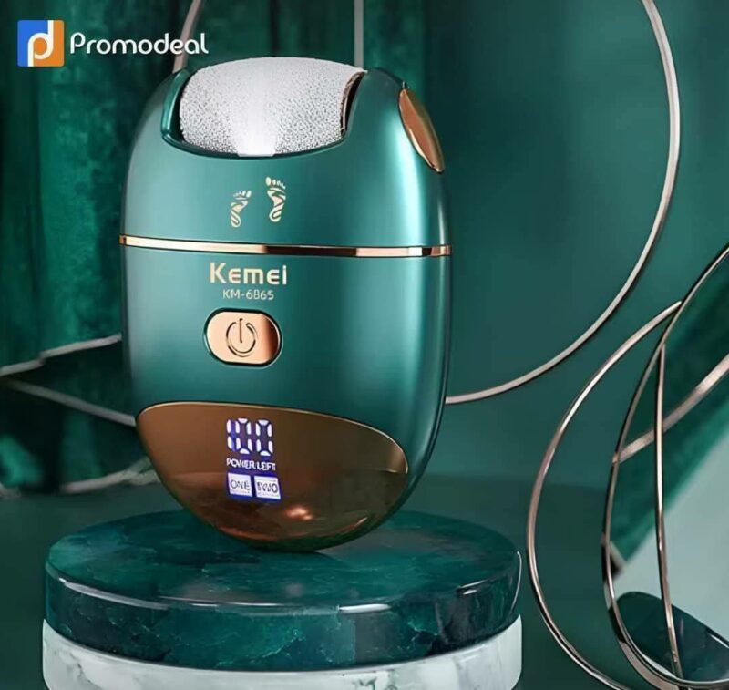 KEMEI KM-6865 – Exfoliant Électrique pour Pieds, 2 Vitesses, Étanche