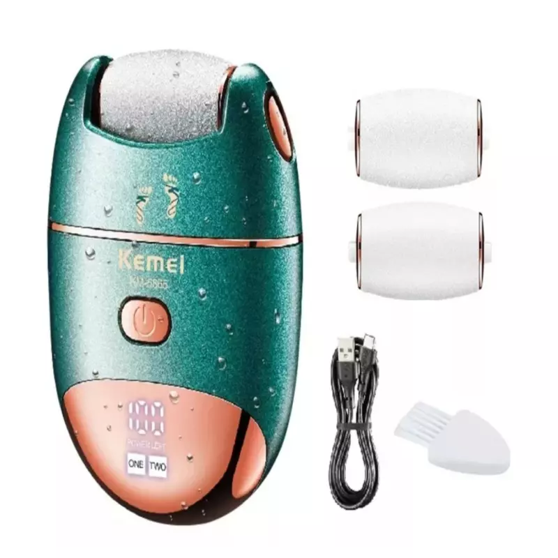KEMEI KM-6865 – Exfoliant Électrique pour Pieds, 2 Vitesses, Étanche