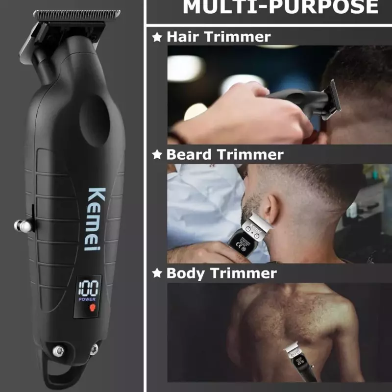 KEMEI KM-T2298 tondeuse kemei noir afficheur lcd 10W - 1200 mah