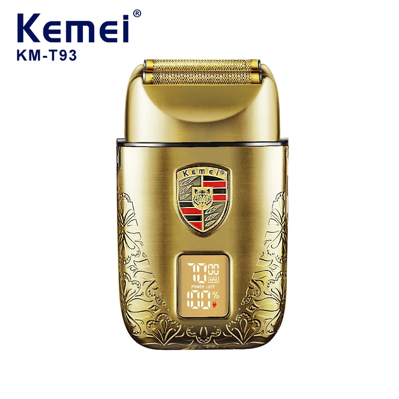 Kemei KM-T93 rasoir avec affichage LED cheveux barbe pour hommes en rasoir métal coquille
