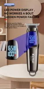 Kemei KM-2273 Professionnel Tondeuse À Cheveux USB Charge Rapide Push Cisaillement Écran LCD