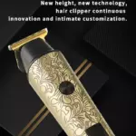 Kemei KM-2185 Tondeuse à cheveux électrique sans fil LCD afficheur gold, rechargeable par USB