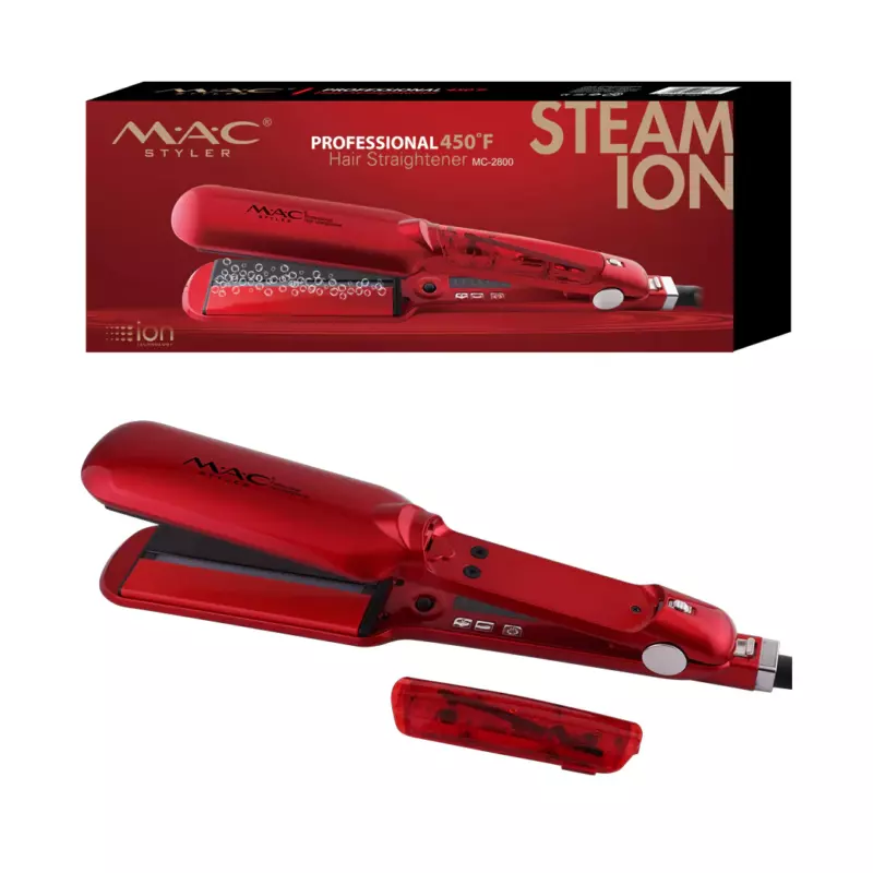 MAC Styler MC-2800 – Fer à Lisser Vapeur & Kératine, Température 450 °F