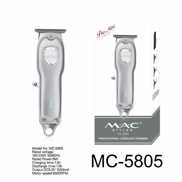 MAC Styler MC-5805 – Tondeuse / Trimmer Professionnel Sans Fil, Autonomie 90 min