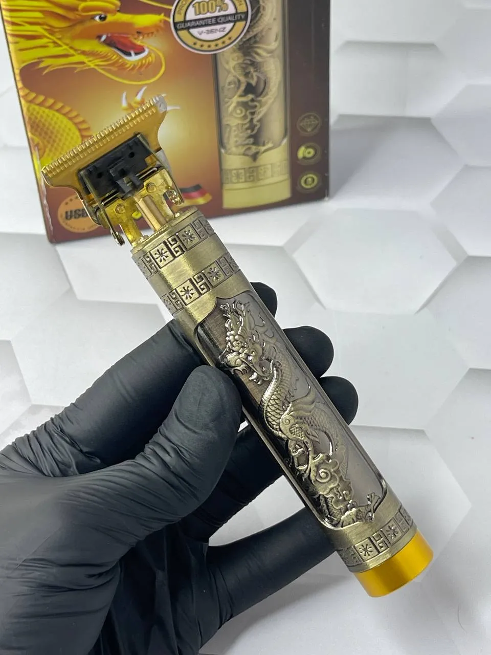 V-BENZ V-6072 – tondeuse professionnel “Zero-Gap” rechargeable doré - dragon