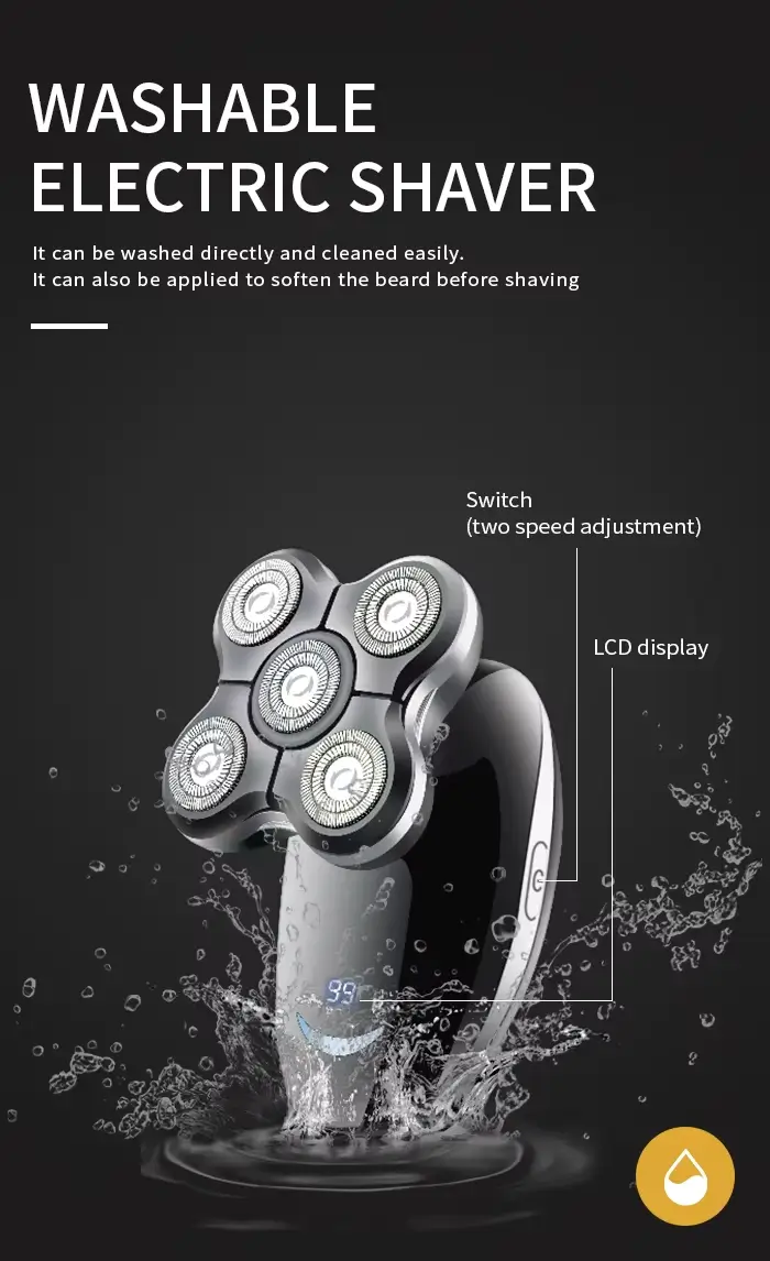 Kemei KM-1004 – Rasoir Électrique Professionnel multifoncition Rechargeable à 3 Têtes Flottantes