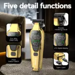 Kemei KM-1697 – Tondeuse Vintage LCD 1400 mAh, 3 Vitesses - 9W - afficheur lcd gold
