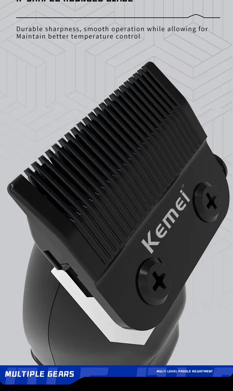 Kemei KM-2290D – Tondeuse Électrique Rechargeable Sans Fil pour Cheveux & Barbe