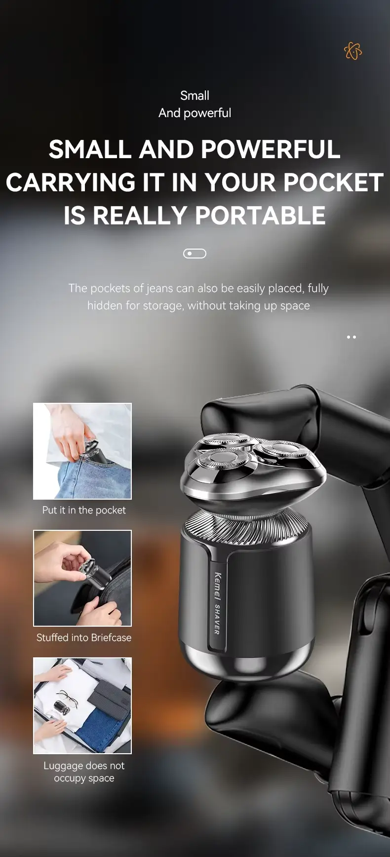 Kemei KM-3224 – Rasoir / Tondeuse 3-en-1 Rechargeable