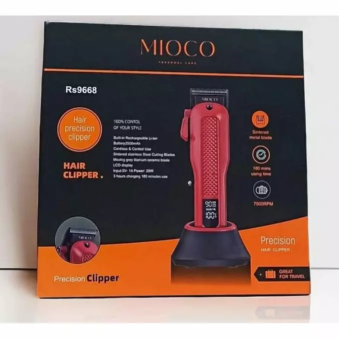 MIOCO RS-9668 – Tondeuse professionnelle rechargeable 20W- 7500 RPM - 2500 mah