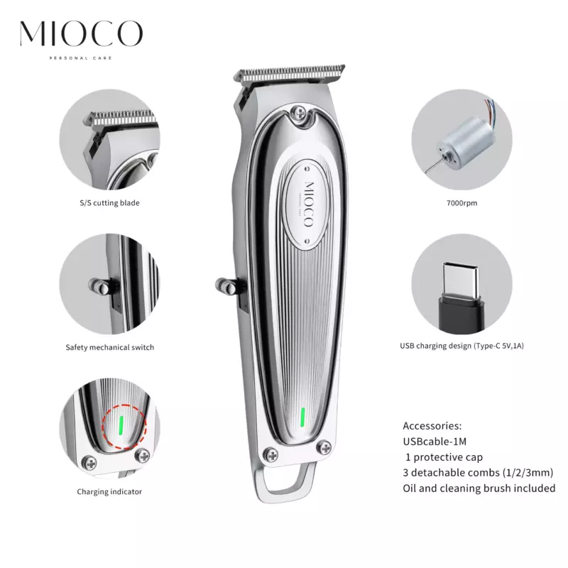 MIOCO RS2115 – Tondeuse transparente professionnelle, moteur 7 000 tr/min