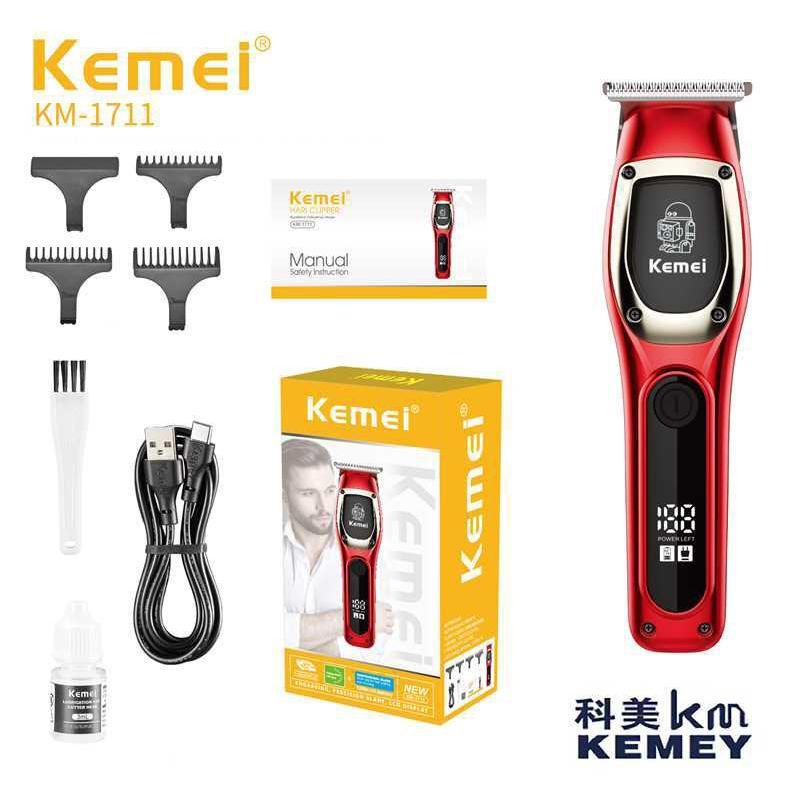 Kemei KM-1711 – Tondeuse / Coupe-cheveux sans fil 7 300 RPM – Batterie 1200 mAh