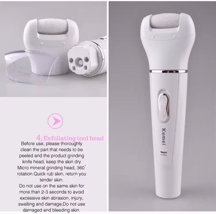 Kemei KM-2198 – Épilateur / rasoir / tondeuse 5-en-1 rechargeable