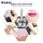 Kemei KM-2198 – Épilateur / rasoir / tondeuse 5-en-1 rechargeable