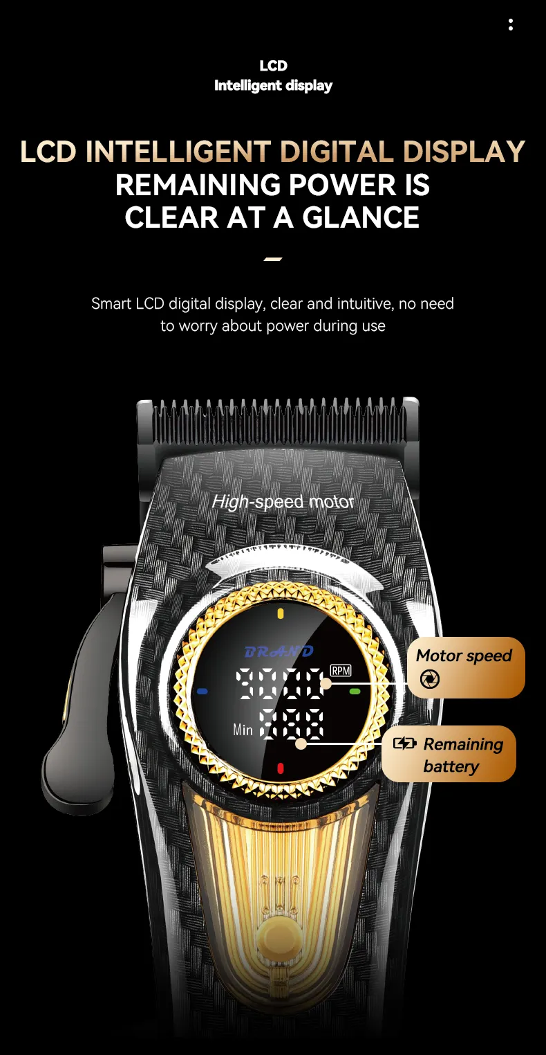 Kemei KM-2242 – Tondeuse professionnelle sans fil 9000 RPM – batterie 4500 mAh