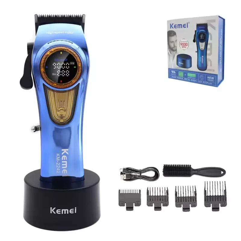 Kemei KM-2242 – Tondeuse professionnelle sans fil 9000 RPM – batterie 4500 mAh