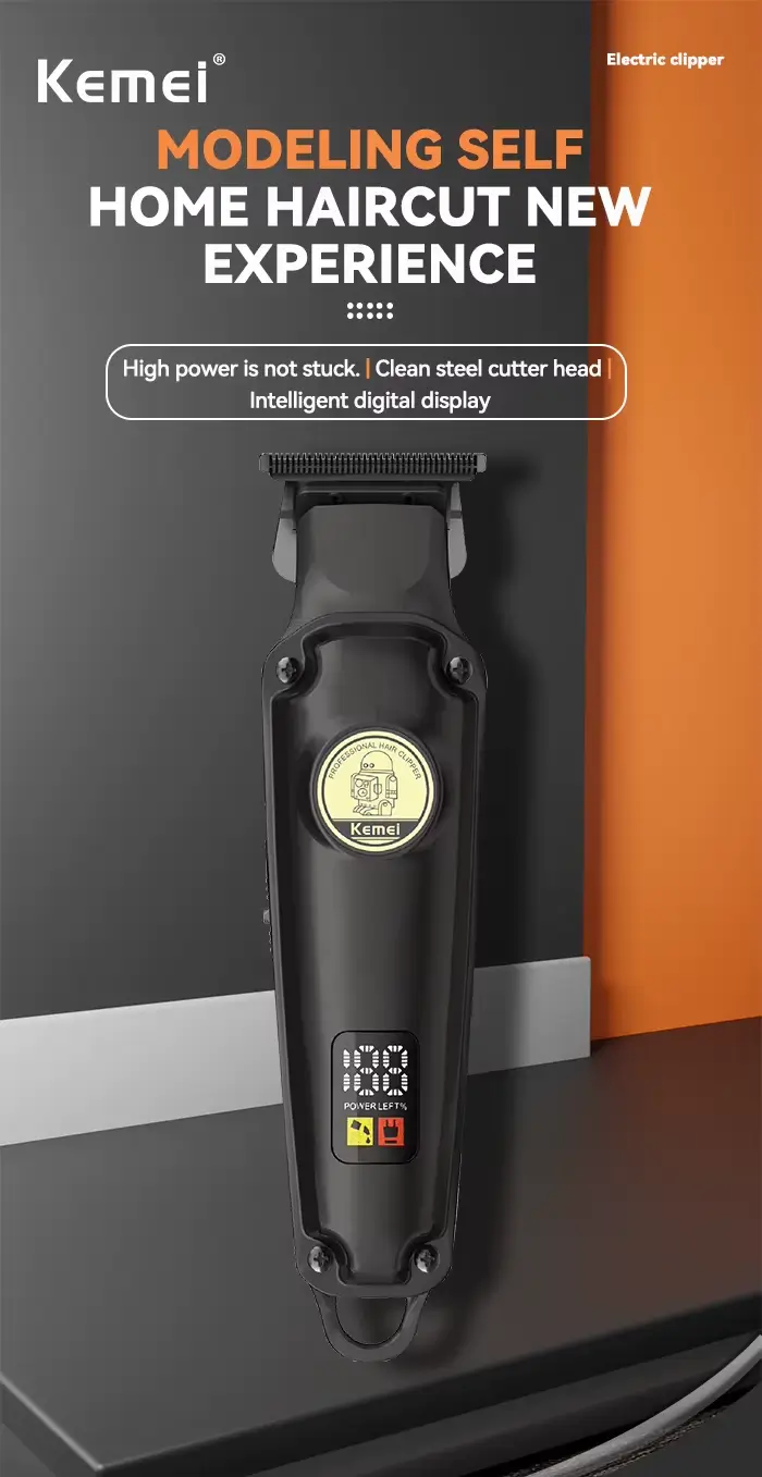 Kemei KM-2371 – Tondeuse sans fil professionnelle pour cheveux et barbe 1200mAh 5W