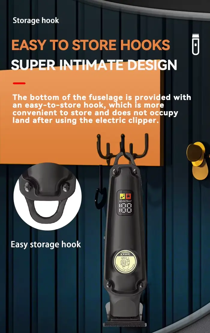 Kemei KM-2371 – Tondeuse sans fil professionnelle pour cheveux et barbe 1200mAh 5W