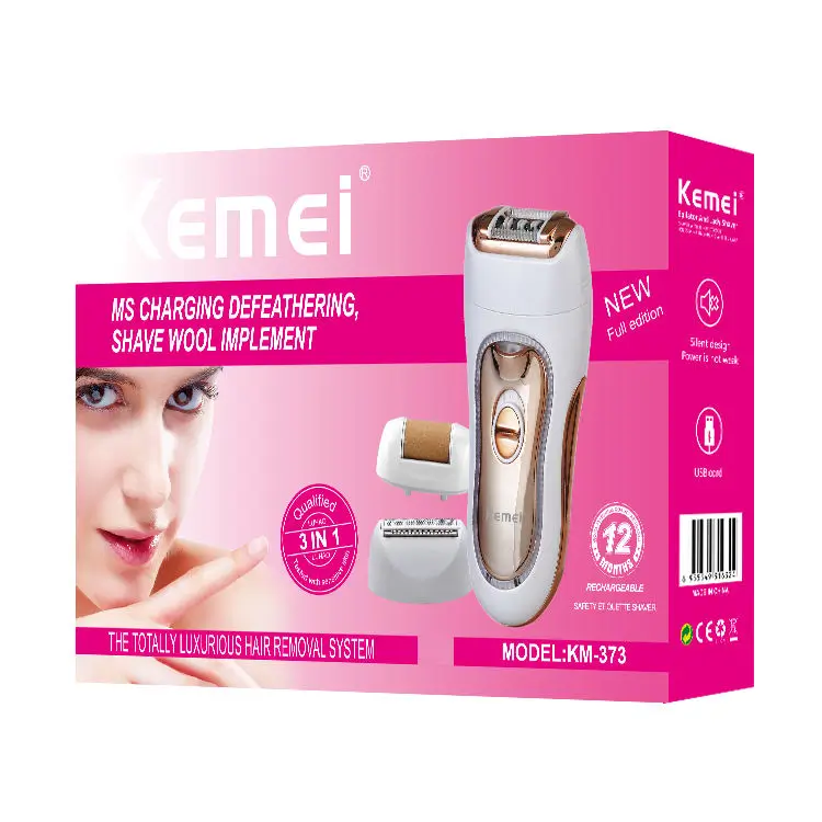 Kemei KM-373 – Épilateur / rasoir 4-en-1 pour corps