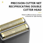 Kemei KM-T389 – Rasoir électrique étanche IPX5 à double lames rotatives