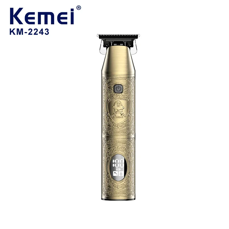 Kemei KM-2243 tondeuse à cheveux sans fil avec afficheur lcd - gold - doré - type c - 5W - 7500rpm