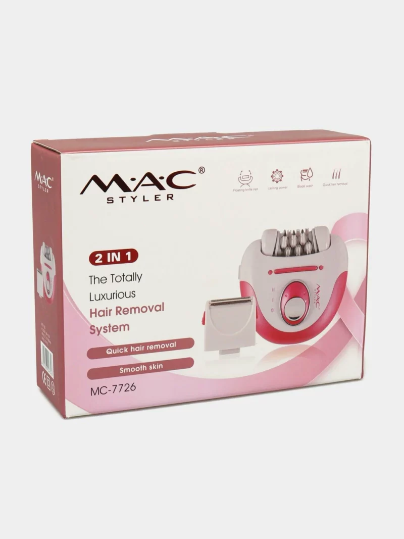 MAC Styler MC-7726 – Épilateur / rasoir sans fil 2-en-1 pour corps et visage