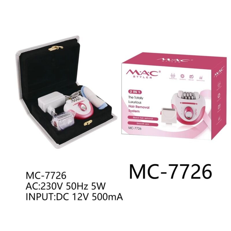 MAC Styler MC-7726 – Épilateur / rasoir sans fil 2-en-1 pour corps et visage