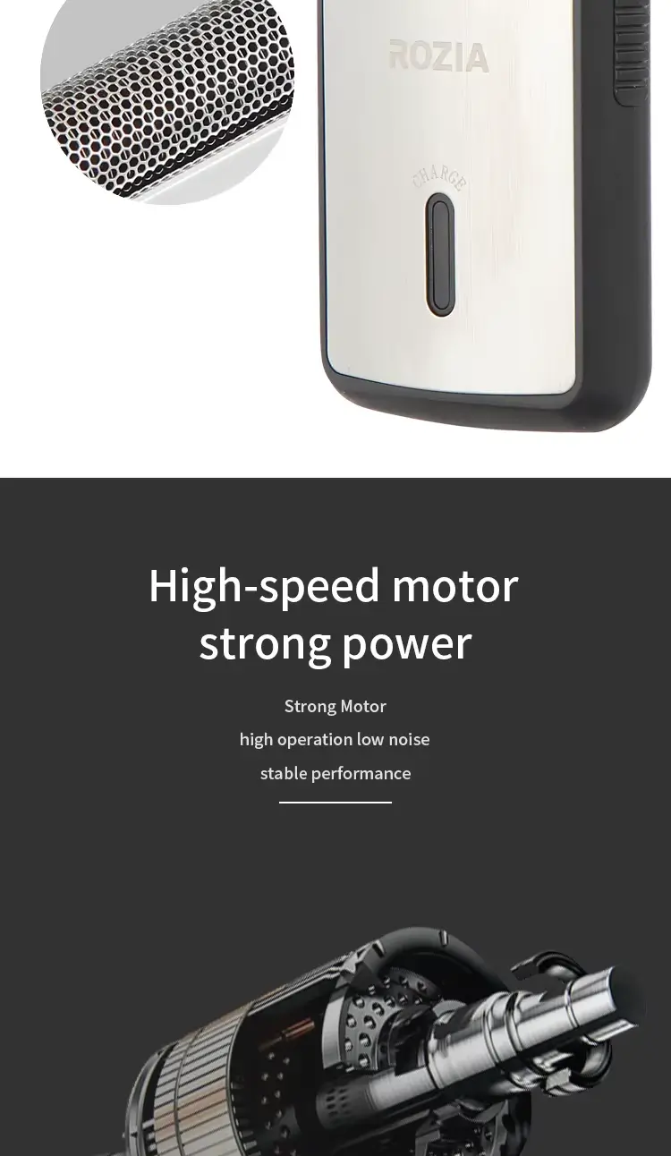 ROZIA PRO HT9321 – Rasoir électrique rechargeable USB