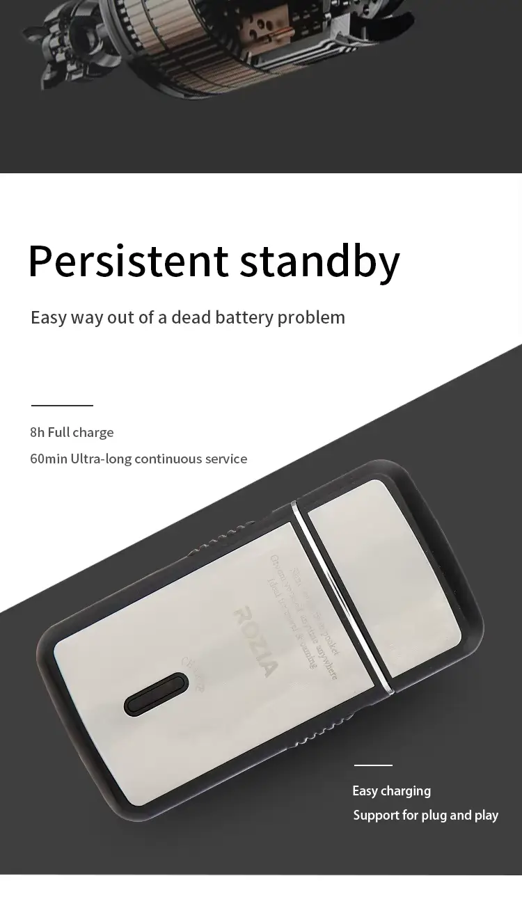 ROZIA PRO HT9321 – Rasoir électrique rechargeable USB - gris