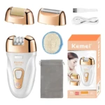 Kemei 3in1 femmes épilateur électrique Rechargeable épilateur callosités dame rasoir pour jambes, Bikini, bras, corps, visage