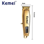 Kemei KM-1313 – Mini tondeuse à cheveux rechargeable avec écran LCD – gold – doré