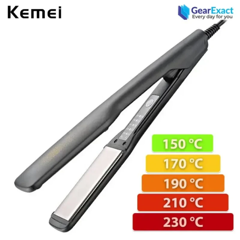 Kemei KM-2518 – Lisseur cheveux professionnel avec réglage température LED