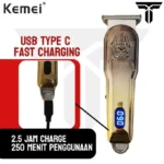 Kemei KM-272 – Tondeuse à cheveux rechargeable avec écran LCD