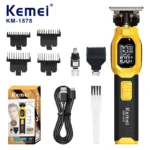 Kemei KM-1878 – Tondeuse cheveux & barbe électrique 3-en-1 rechargeable