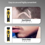 Kemei KM-1878 – Tondeuse cheveux & barbe électrique 3-en-1 rechargeable