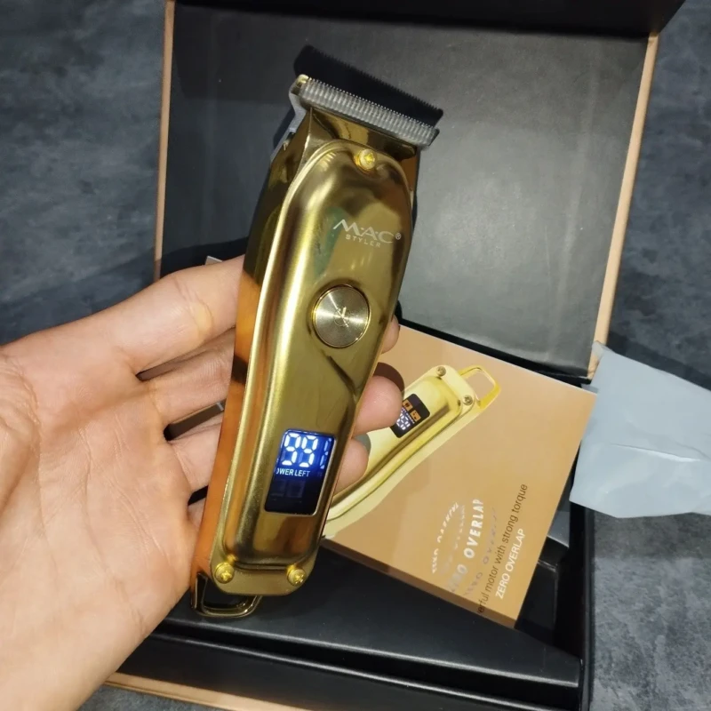 MAC Styler MC-5820 – Tondeuse cheveux, barbe et corps professionnelle – gold doré avec afficheur