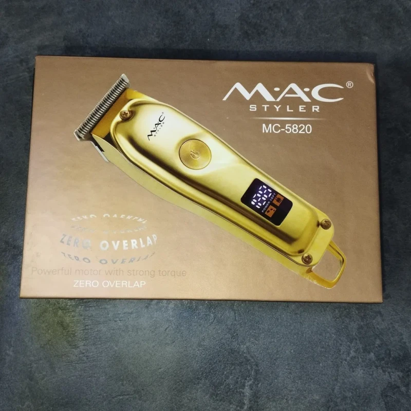 MAC Styler MC-5820 – Tondeuse cheveux, barbe et corps professionnelle – gold doré avec afficheur