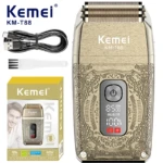 Kemei KM-T88 rasoir Rasoirs Électriques USB charge – gold