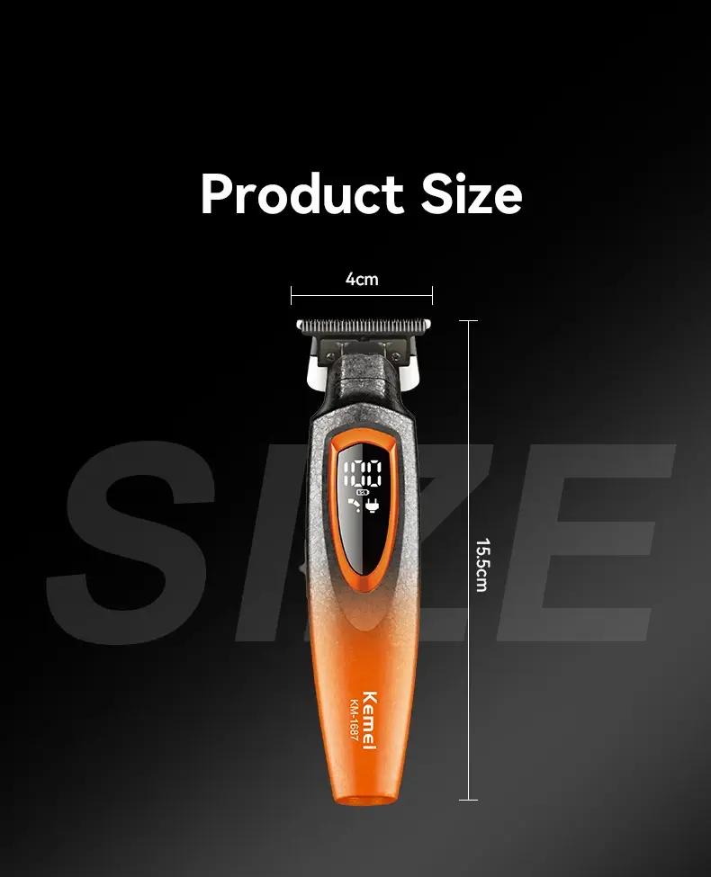 Kemei KM-1687 – Tondeuse cheveux électrique rechargeable corps métallique