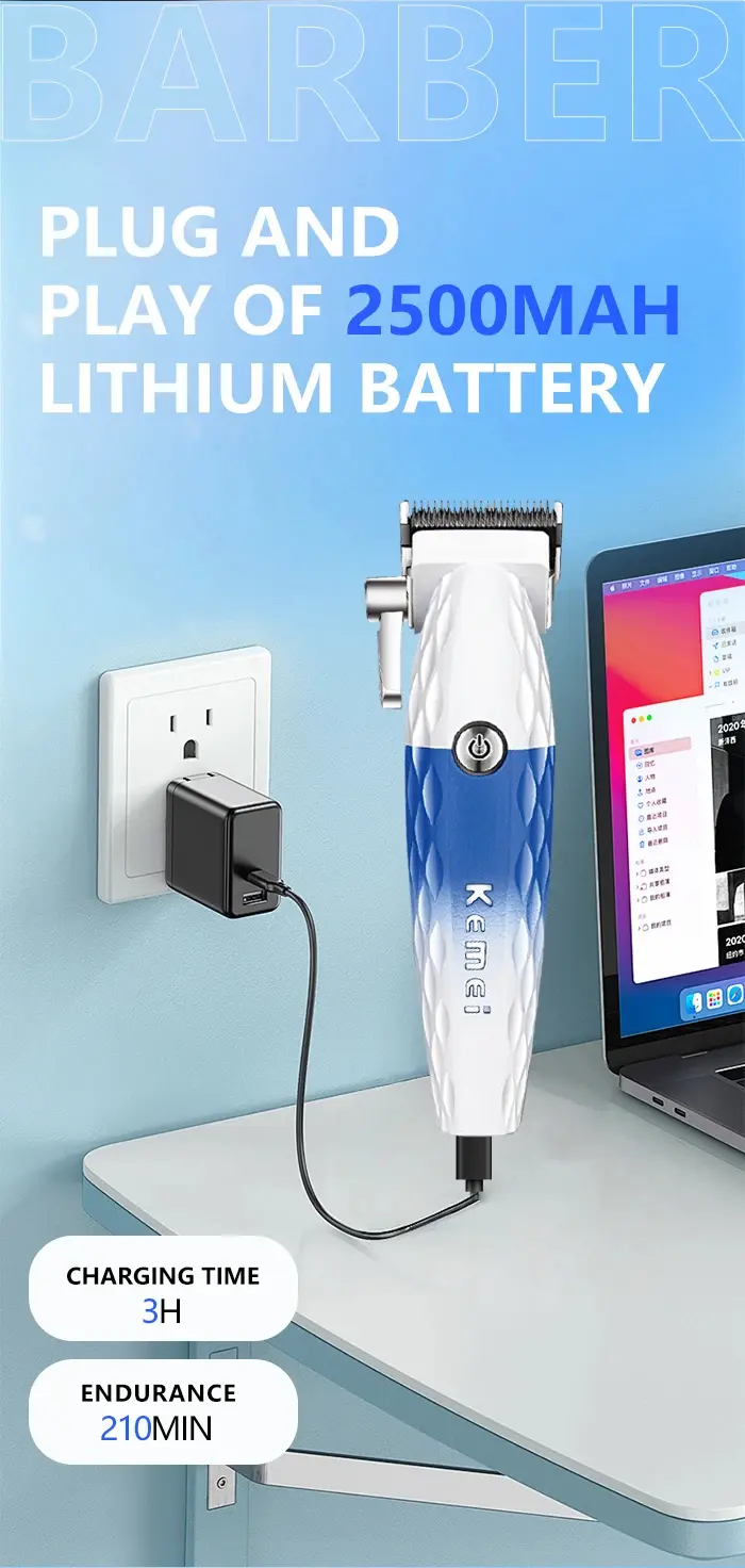 Kemei KM-1689A – Tondeuse cheveux électrique rechargeable 5 W 2500 mAh